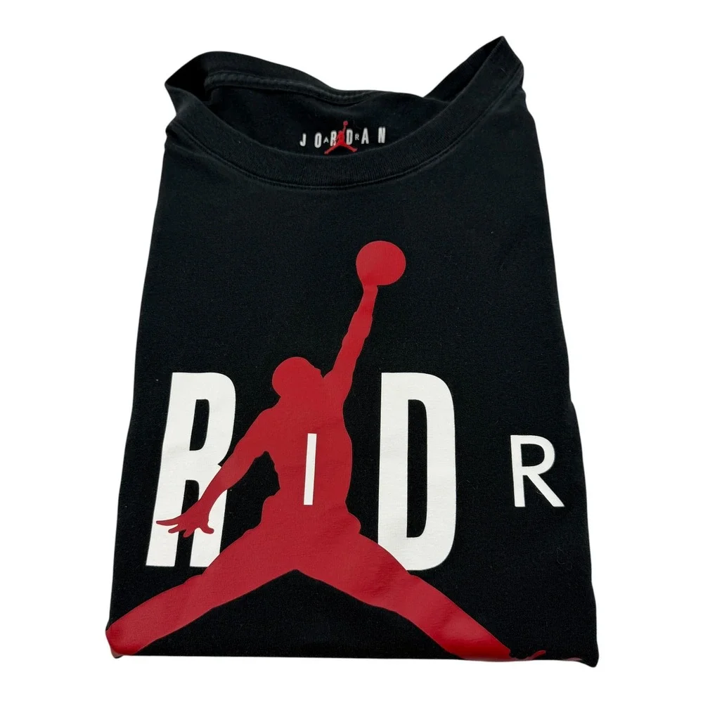 Jordan Mens Jumpman Graphic T-Shirt Black Red White DV1445-010 Size 2XL